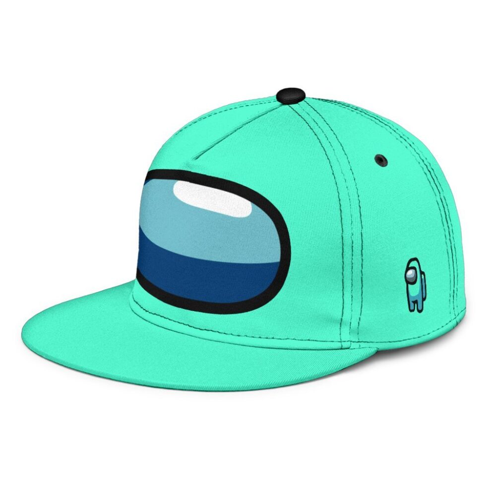 Cyan Crewmate Snapback Hat Among Us Gift Idea