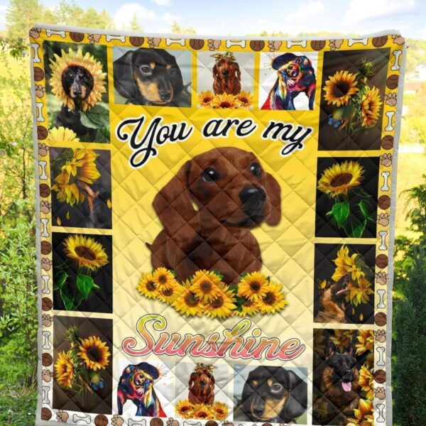 dachshund you are my sunshine sunflower quilt blanket 0dhuf