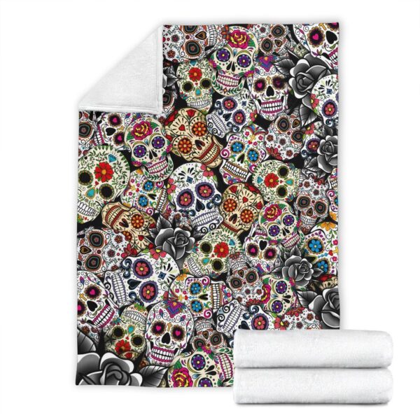 day of the dead sugar skulls fleece blanket bedding decor axpxx