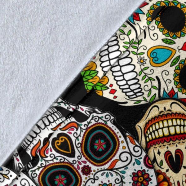 day of the dead sugar skulls fleece blanket bedding decor ehsoc