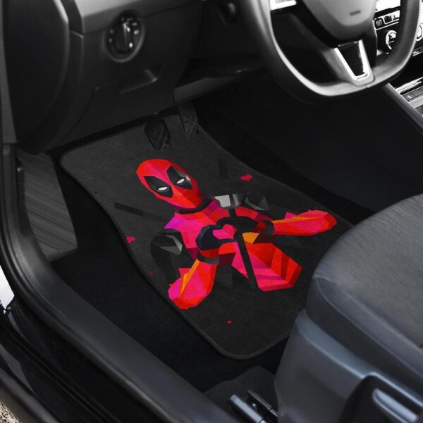 deadpool heart hand sign in dark theme car floor mats mqtkr