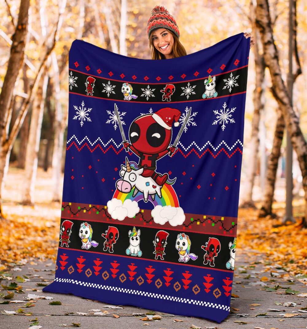 Deadpool Unicorn Christmas Blanket Amazing Gift Idea