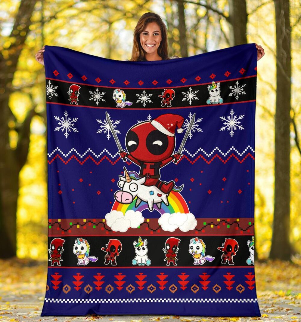 Deadpool Unicorn Christmas Blanket Amazing Gift Idea