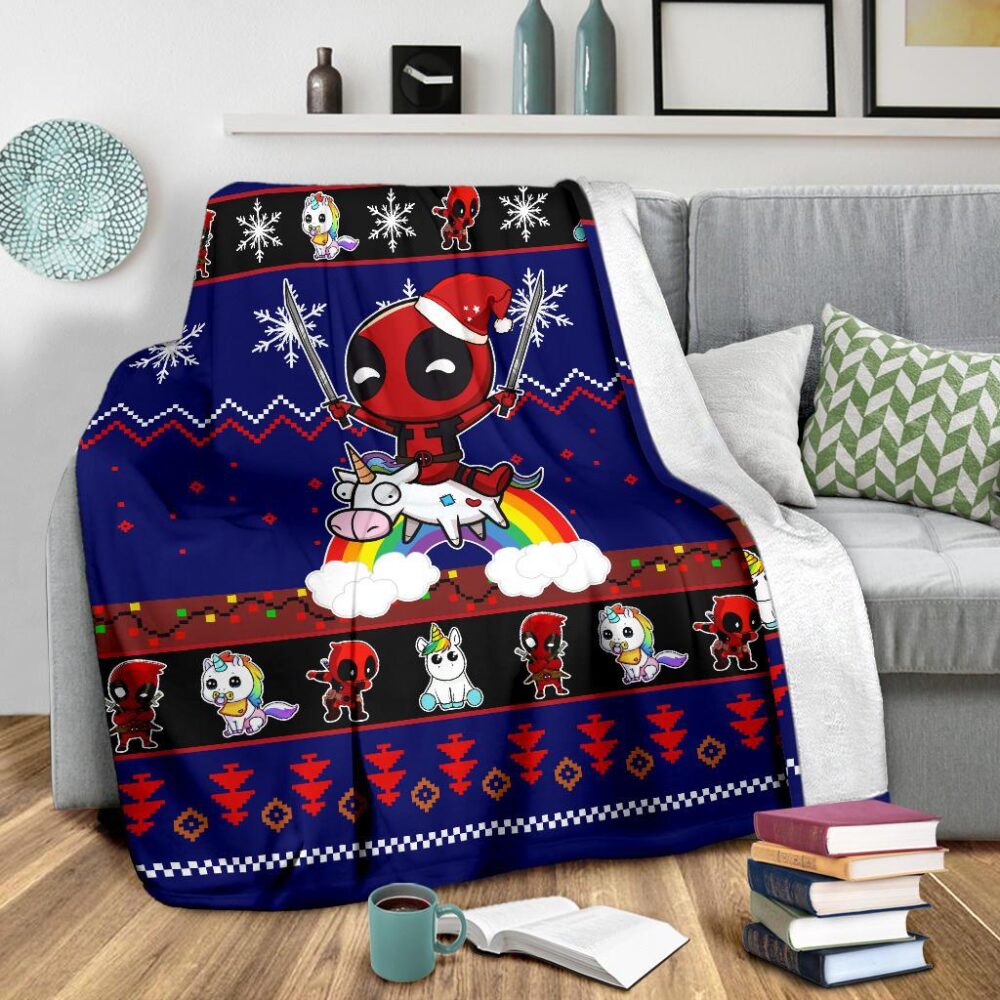 Deadpool Unicorn Christmas Blanket Amazing Gift Idea