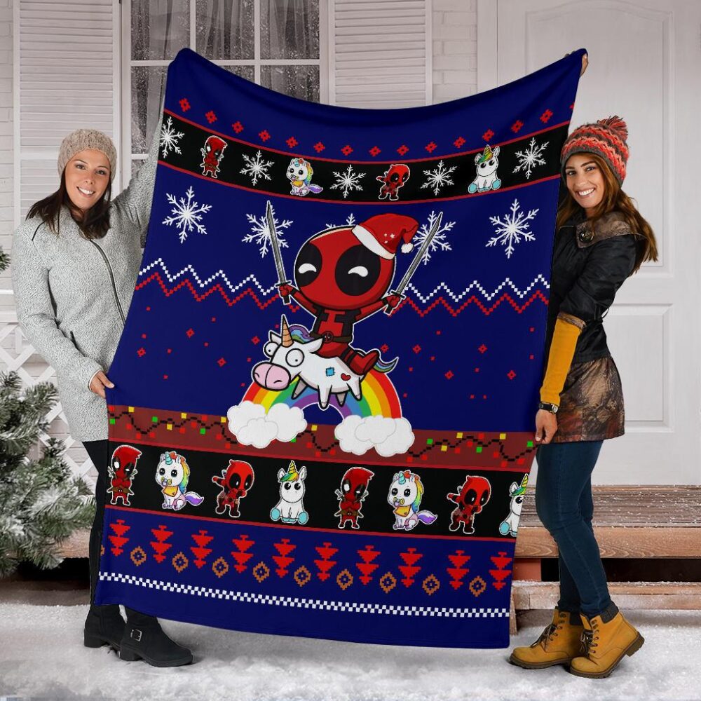 Deadpool Unicorn Christmas Blanket Amazing Gift Idea