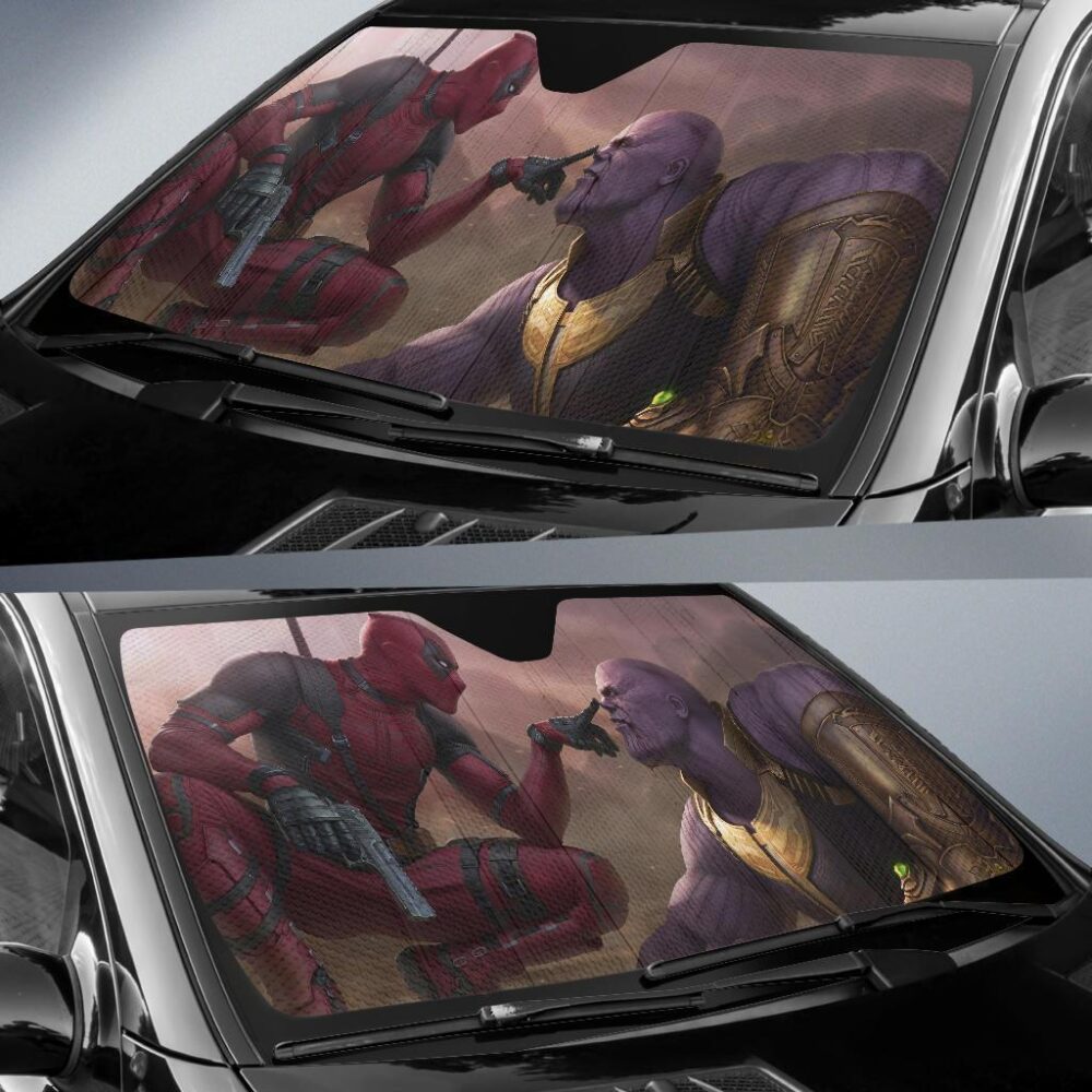 Deadpool vs Thanos Car Sun Shade Custom Car Windshield Accessories