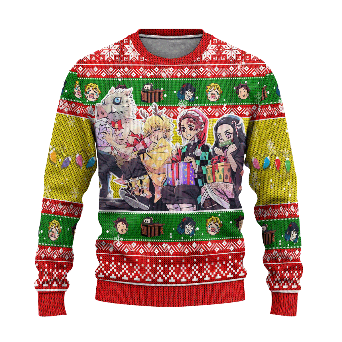 Demon Slayer Anime Ugly Christmas Sweater Characters Xmas Gift