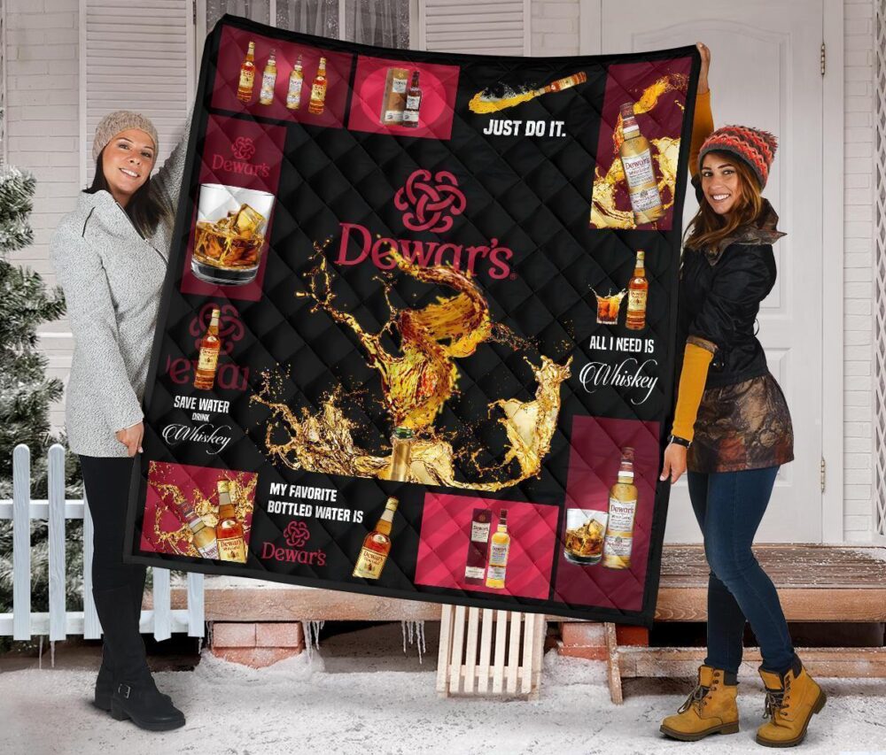 Dewar’s Scotch Quilt Blanket All I Need Is Whisky Gift Idea