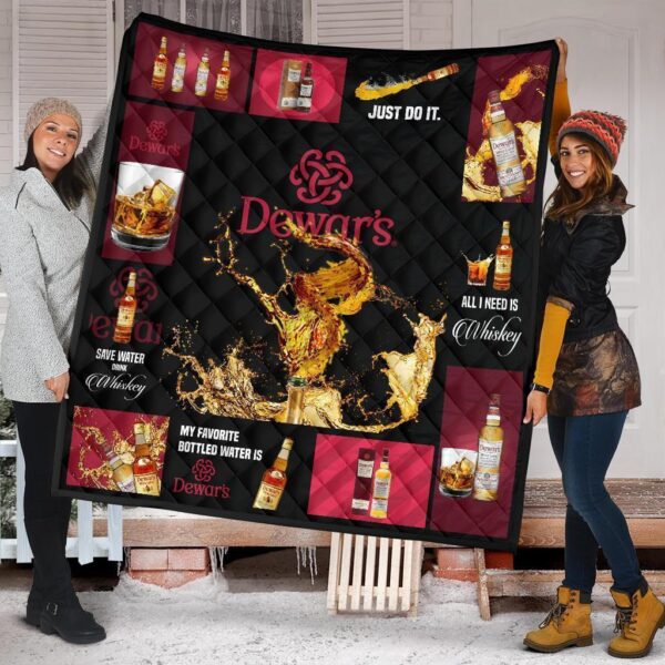 Dewar’s Scotch Quilt Blanket All I Need Is Whisky Gift Idea