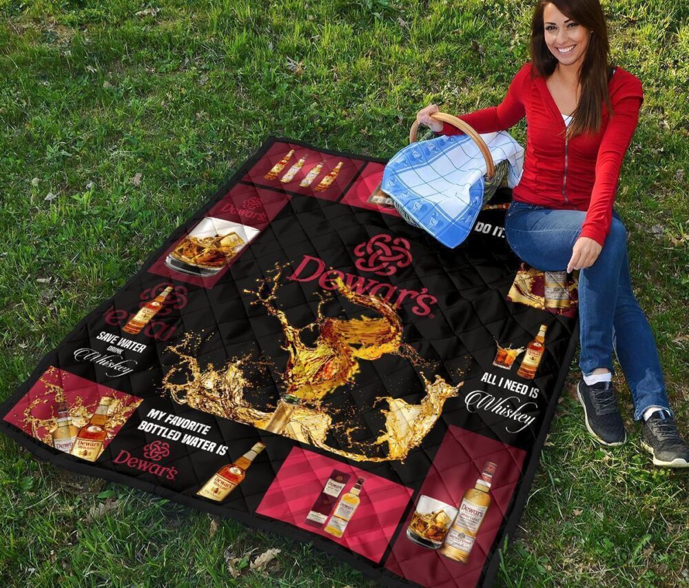 Dewar’s Scotch Quilt Blanket All I Need Is Whisky Gift Idea