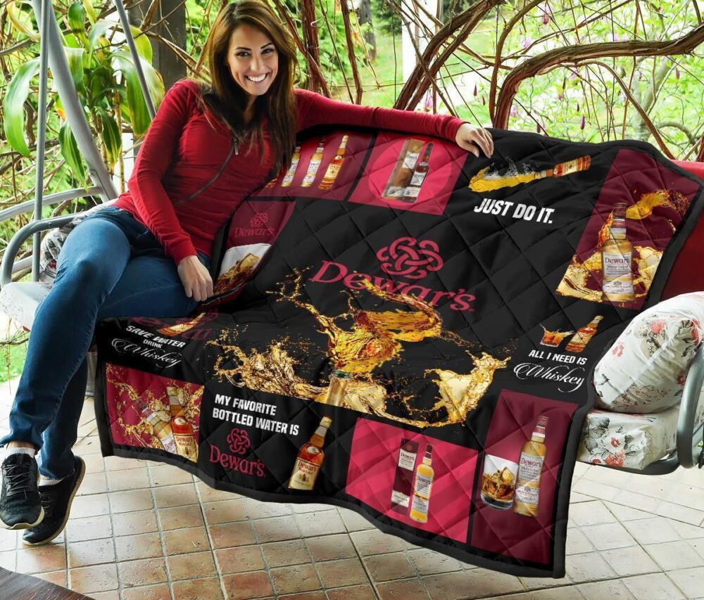 Dewar’s Scotch Quilt Blanket All I Need Is Whisky Gift Idea