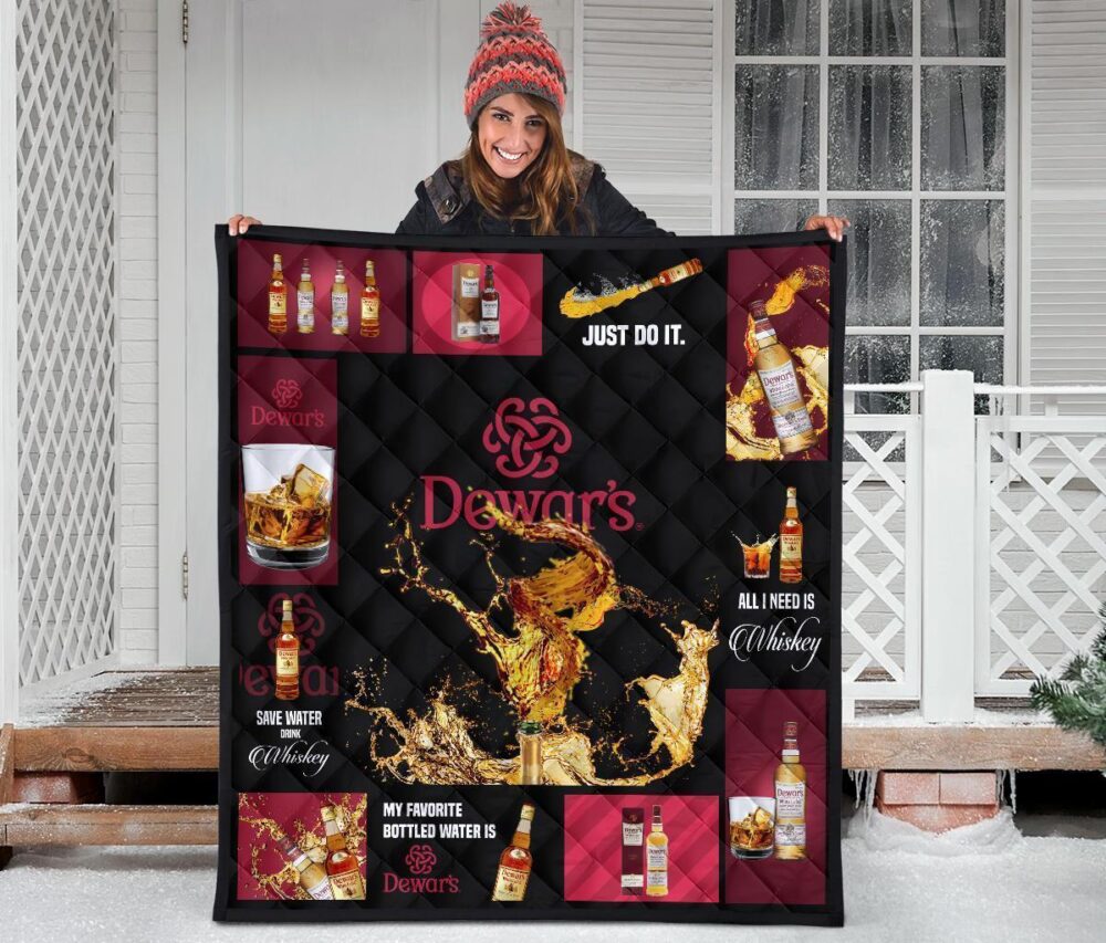 Dewar’s Scotch Quilt Blanket All I Need Is Whisky Gift Idea