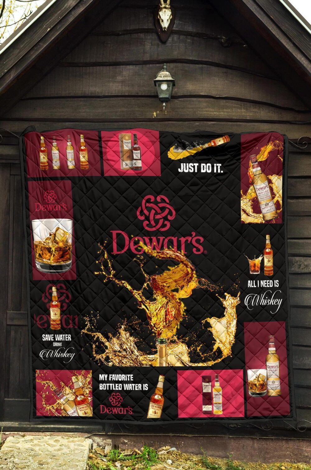 Dewar’s Scotch Quilt Blanket All I Need Is Whisky Gift Idea