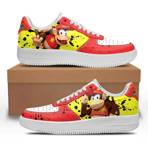 Diddy Kong Super Mario Sneakers Custom For Gamer Shoes Diddy Kong Super Mario Sneakers Custom For Gamer Shoes