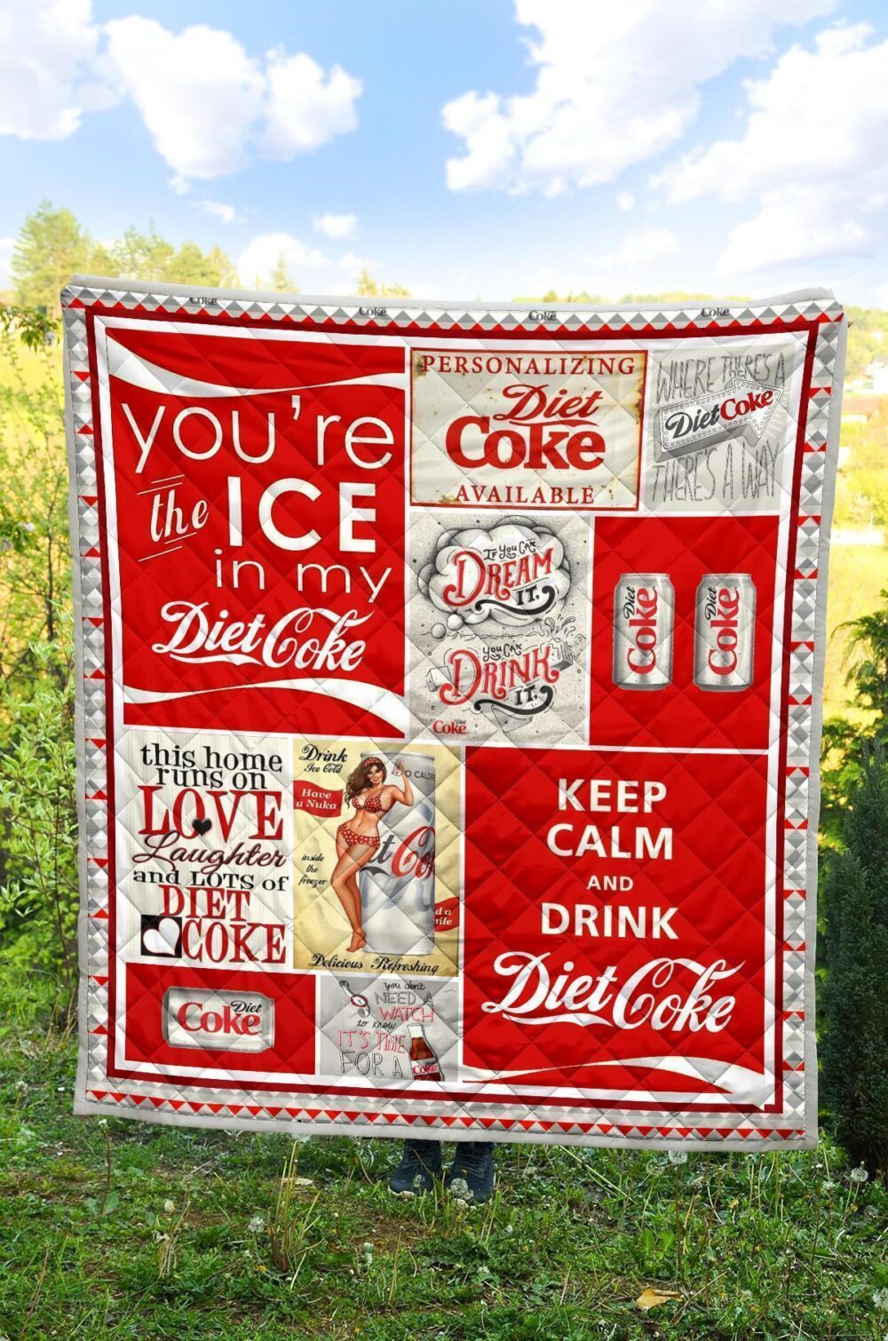 Diet Coke Quilt Blanket Funny Gift For Soft Drink Lover