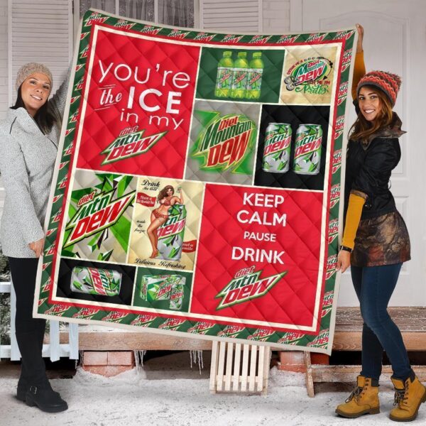 diet mountain dew quilt blanket funny gift for soft drink lover gxm66