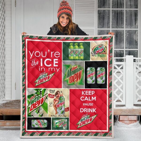 diet mountain dew quilt blanket funny gift for soft drink lover k9bnw