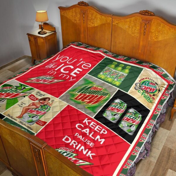 diet mountain dew quilt blanket funny gift for soft drink lover nvji6