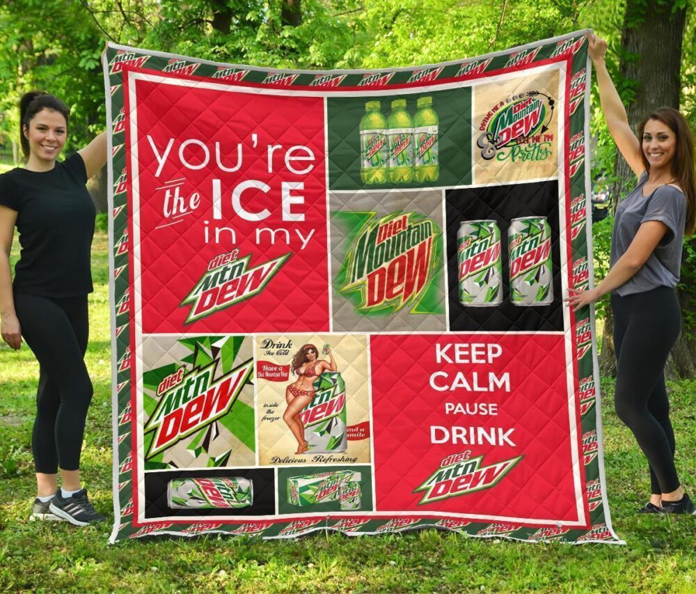 Diet Mountain Dew Quilt Blanket Funny Gift For Soft Drink Lover