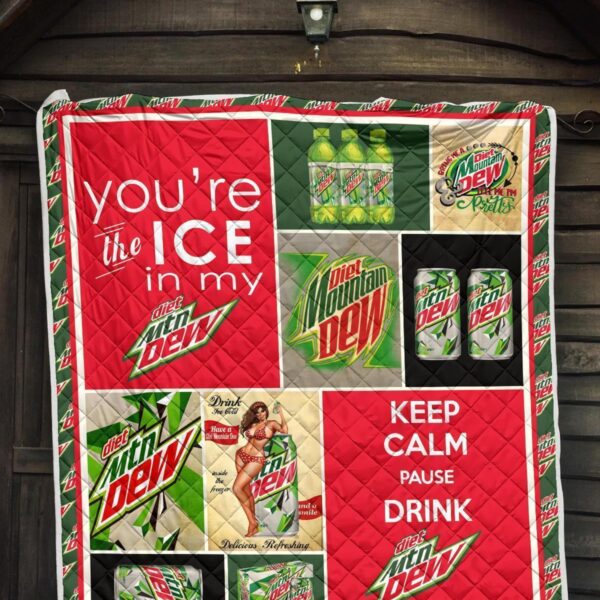 diet mountain dew quilt blanket funny gift for soft drink lover pkknu