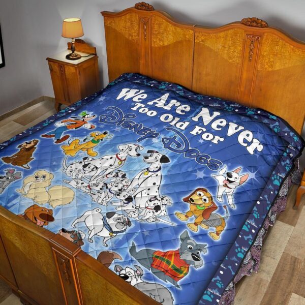 dn dogs quilt blanket we are never too old fan gift idea 1gik1