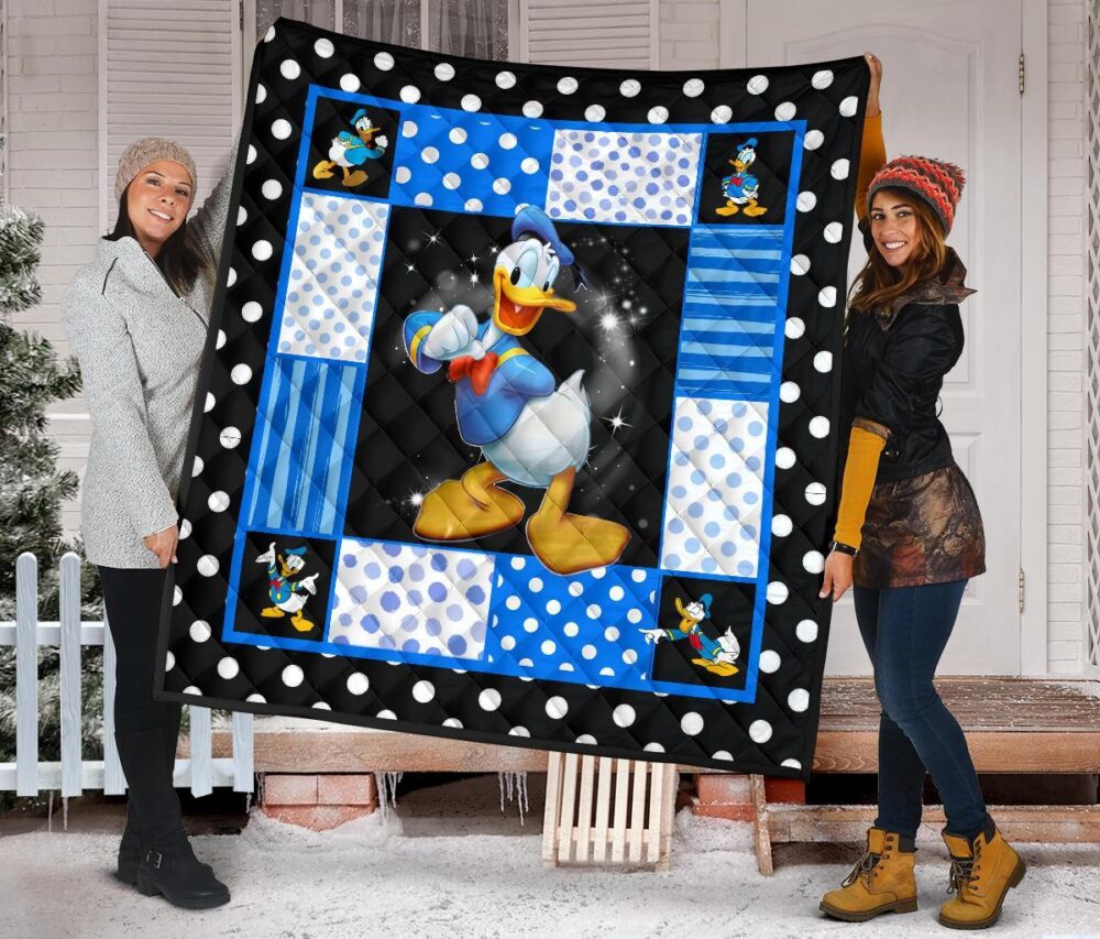 Donald Duck Quilt Blanket Funny Cartoon Fan Gift Idea