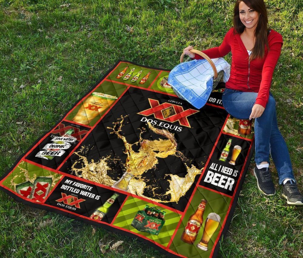 Dos Equis Quilt Blanket All I Need Is Beer Gift