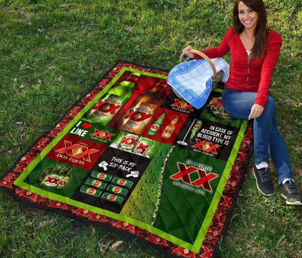 Dos Equis Quilt Blanket Funny Gift For Beer Lover