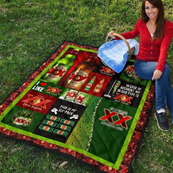 dos equis quilt blanket funny gift for beer lover sgu0t