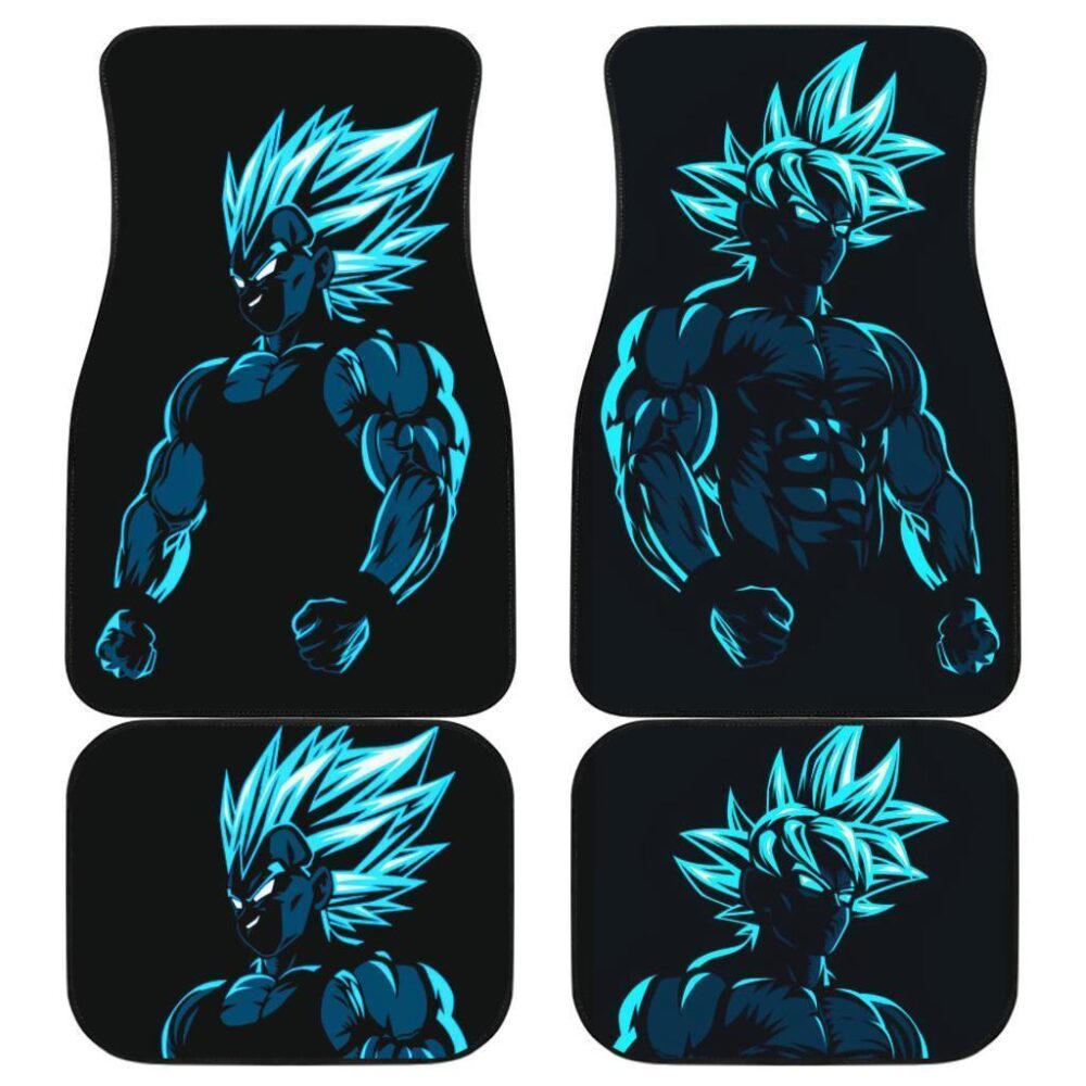 Dragon Ball Car Floor Mats | Goku Vs Vegeta Blue Skin in Black theme Car Floor Mats