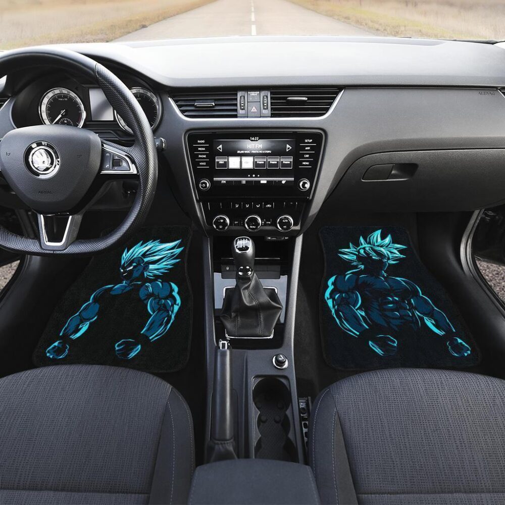 Dragon Ball Car Floor Mats | Goku Vs Vegeta Blue Skin in Black theme Car Floor Mats