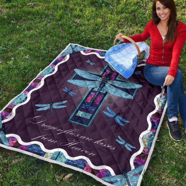 dragonflies are kisses from heaven quilt blanket dragonfly lover 2l2yh