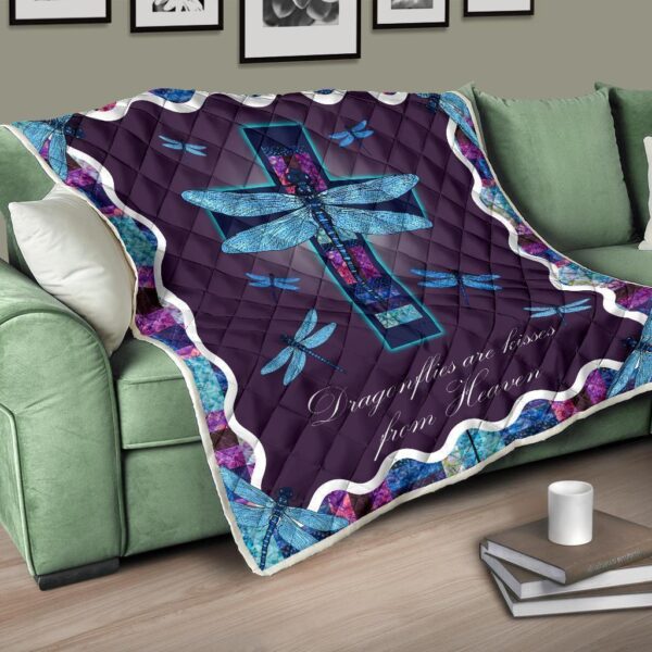 dragonflies are kisses from heaven quilt blanket dragonfly lover 3jddq