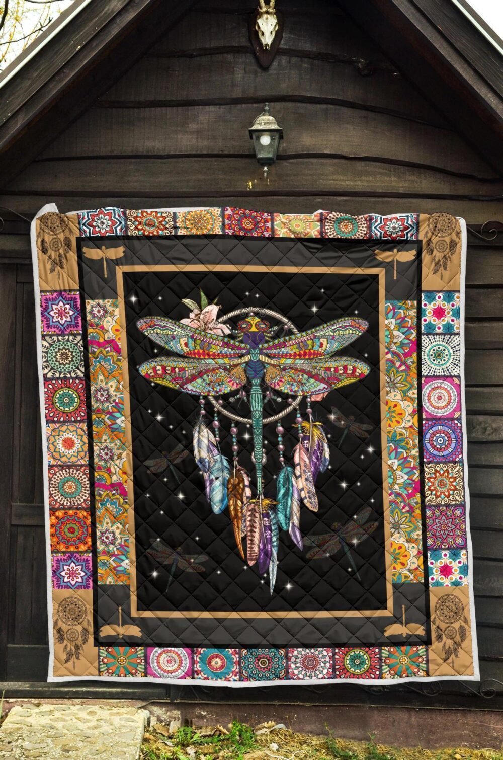 Dreamcatcher Native Dragonfly Quilt Blanket Amazing Gift Idea