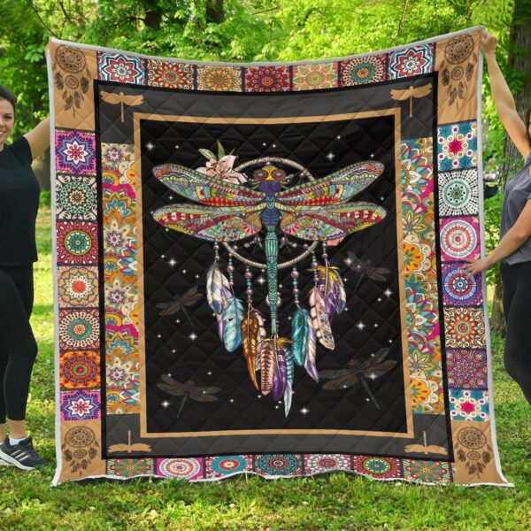 Dreamcatcher Native Dragonfly Quilt Blanket Amazing Gift Idea