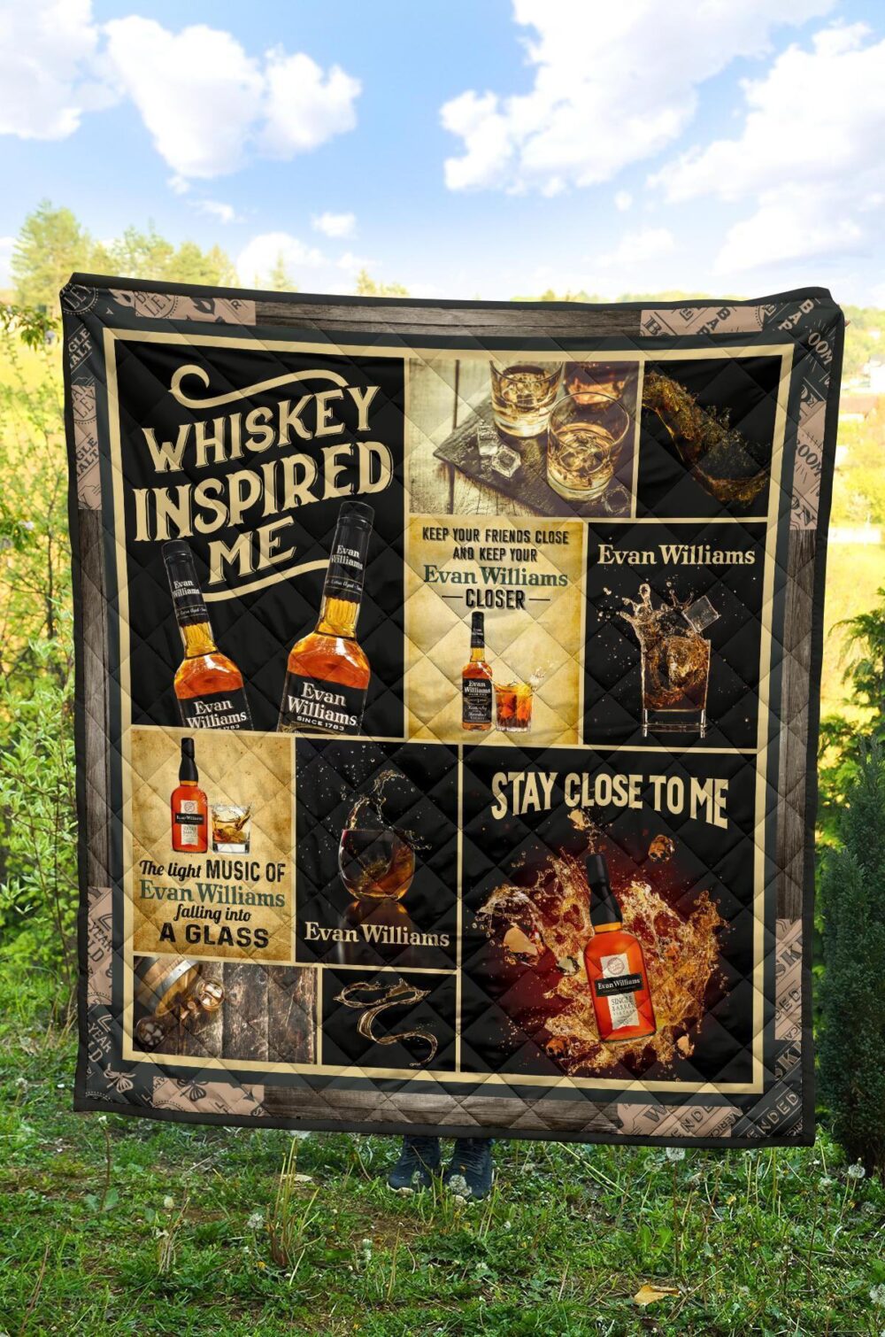 Evan William Quilt Blanket Whiskey Inspired Me Funny Gift