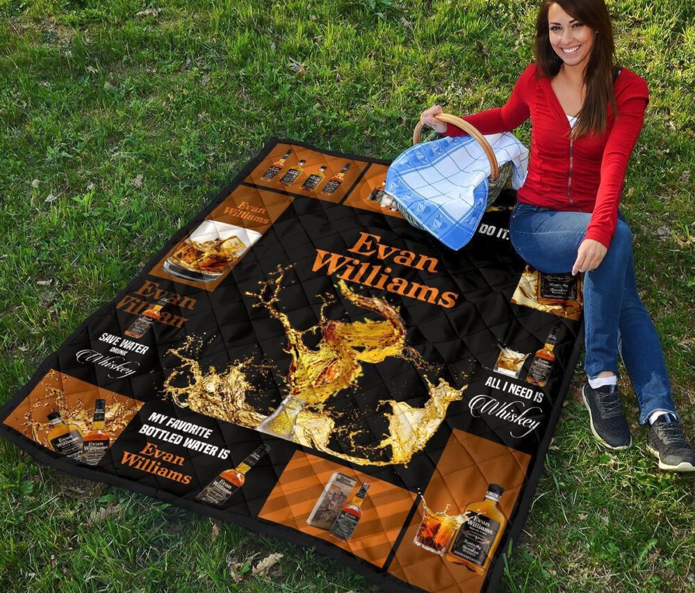 Evan Williams Quilt Blanket All I Need Is Whisky Gift Idea