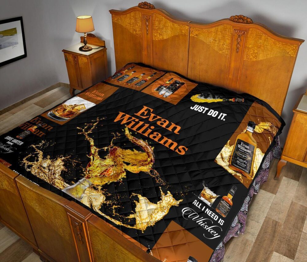 Evan Williams Quilt Blanket All I Need Is Whisky Gift Idea