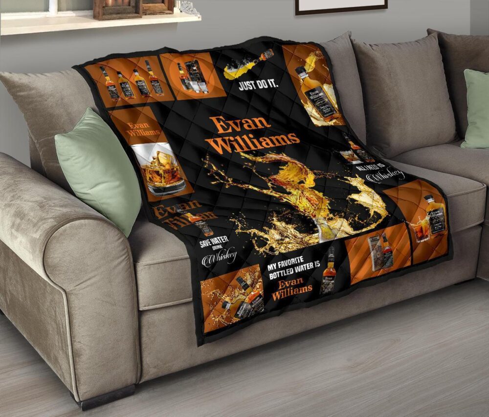 Evan Williams Quilt Blanket All I Need Is Whisky Gift Idea