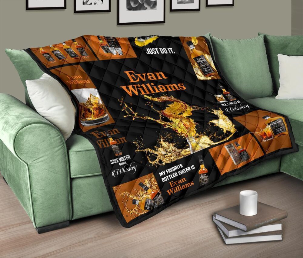 Evan Williams Quilt Blanket All I Need Is Whisky Gift Idea