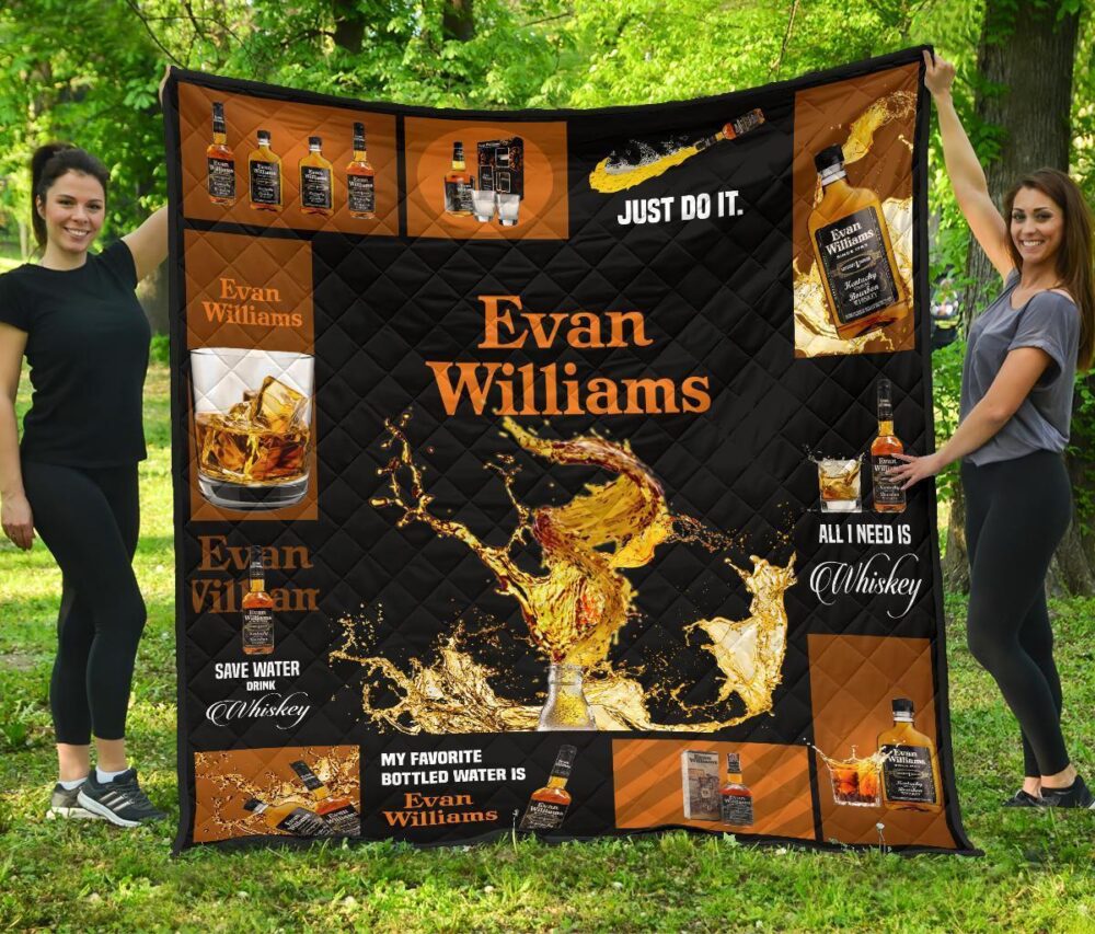 Evan Williams Quilt Blanket All I Need Is Whisky Gift Idea