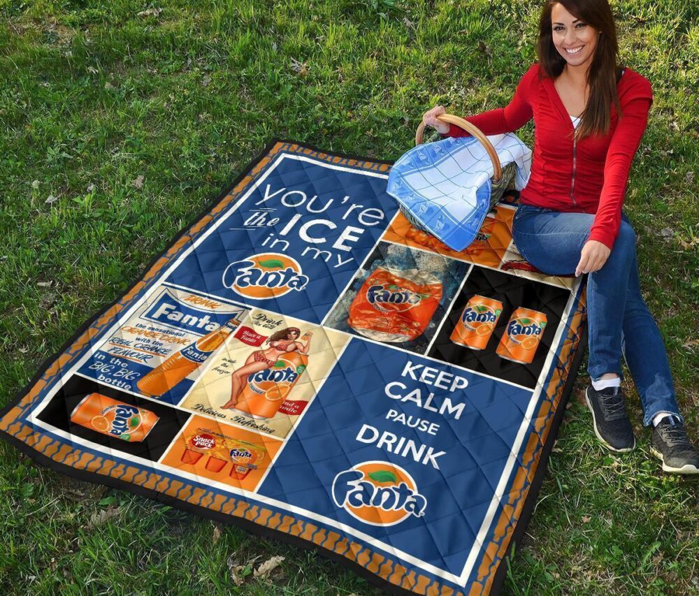 Fanta Quilt Blanket Funny Gift For Soft Drink Lover