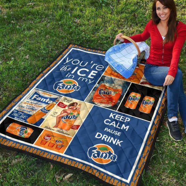 fanta quilt blanket funny gift for soft drink lover 4nsii