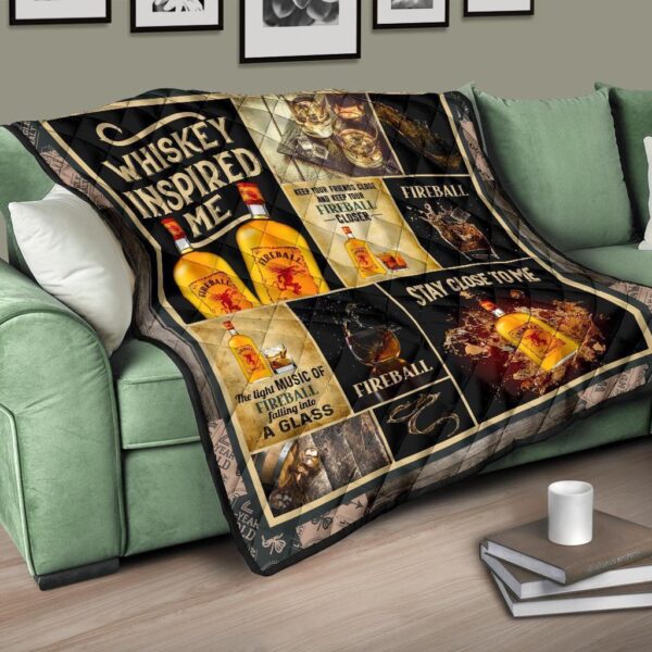 fireball quilt blanket whiskey inspired me funny gift idea hhlao