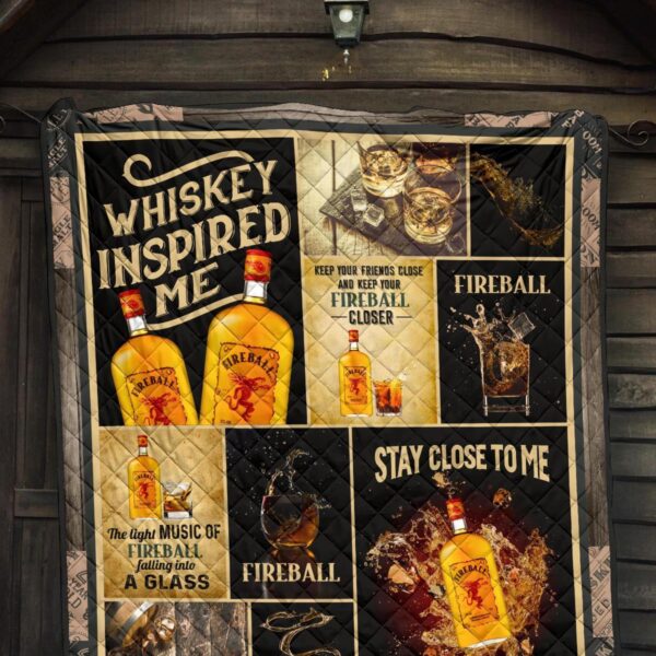 fireball quilt blanket whiskey inspired me funny gift idea krqgx