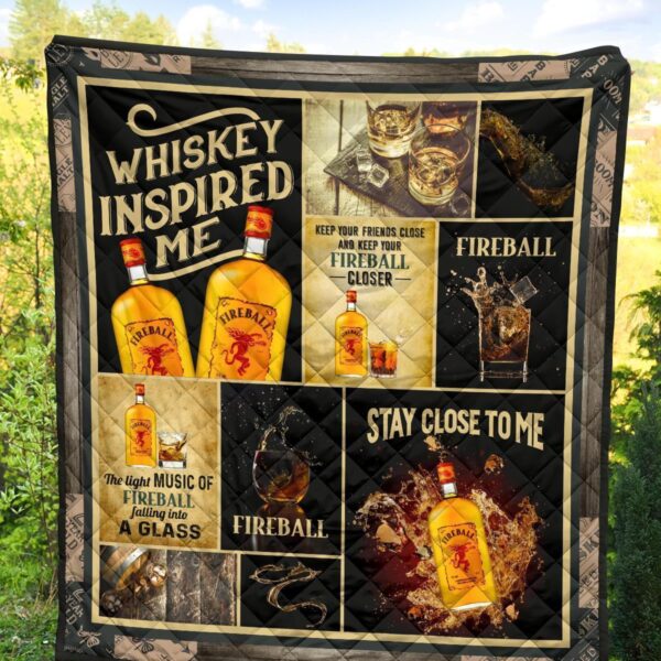 fireball quilt blanket whiskey inspired me funny gift idea mnp0h