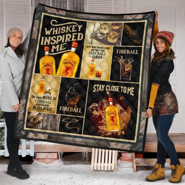 fireball quilt blanket whiskey inspired me funny gift idea voi6w