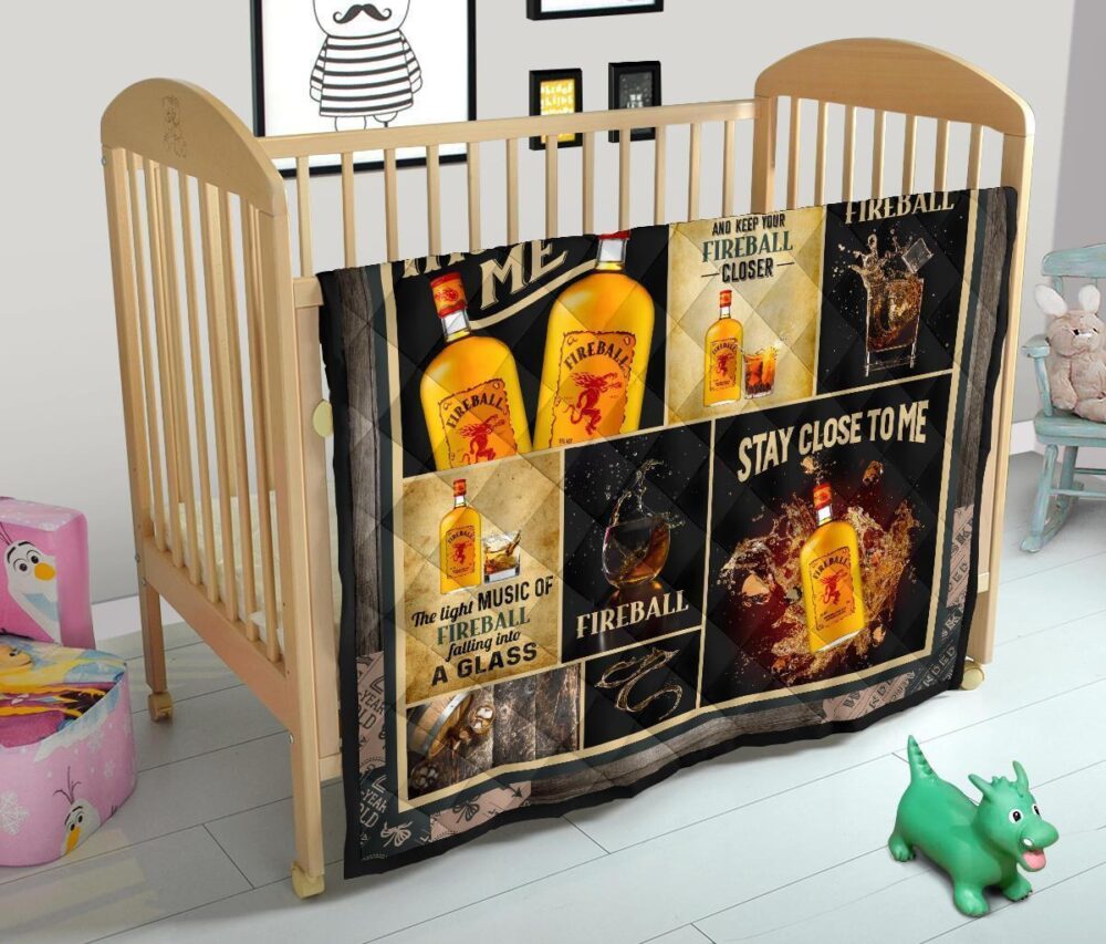 Fireball Quilt Blanket Whiskey Inspired Me Funny Gift Idea