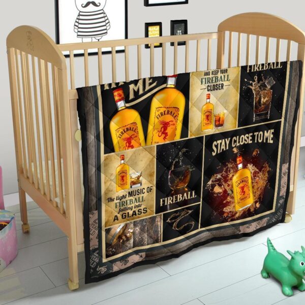 fireball quilt blanket whiskey inspired me funny gift idea w2dp7