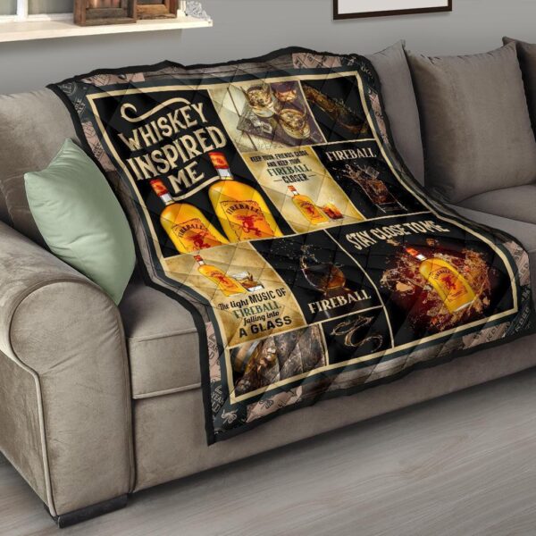 fireball quilt blanket whiskey inspired me funny gift idea y1tsa